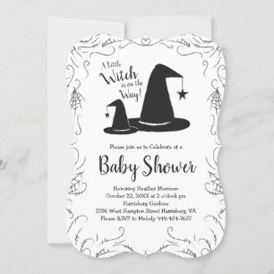 Witch Hat Baby Shower Halloween Inbjudningar