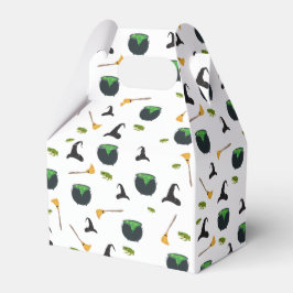 Witch Hat Broom Caldron Halloween Mönster Presentaskar