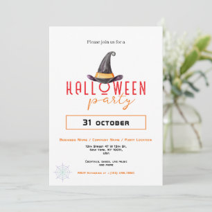 Witch Hat Business Office Halloween fest Inbjudningar