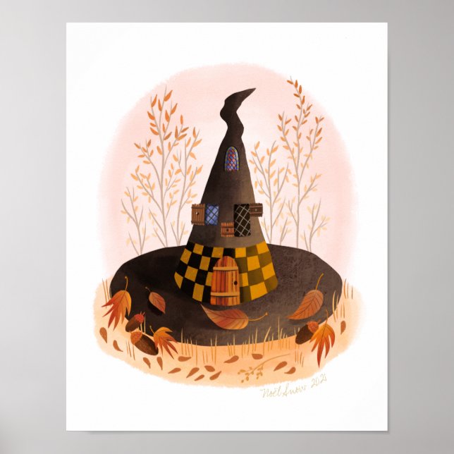 Witch Hat Cottage Art-utskrift Poster (Framsidan)