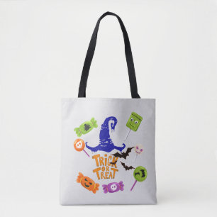 Witch Hat Design Halloween Bus eller godis Candy Tygkasse