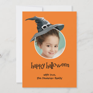 Witch Hat Halloween-fotokort Kort