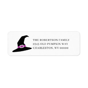 Witch Hat Halloween Returadress Etikett