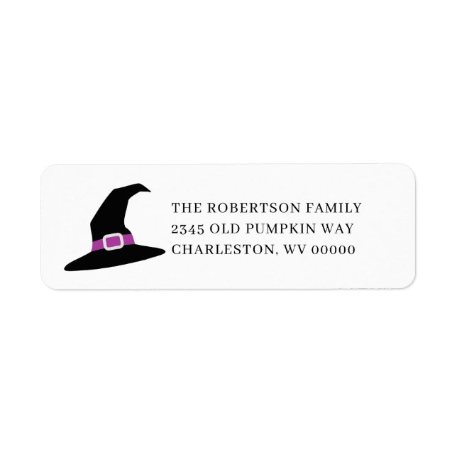 Witch Hat Halloween Returadress Returadress Etikett (Framsidan)