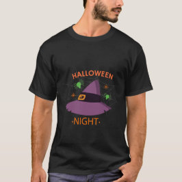 Witch Hat Halloween Spiders Natt T Shirt