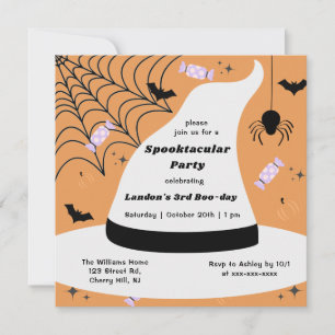 Witch Hat Halloween varje år på födelsedagsinbjuda Inbjudningar