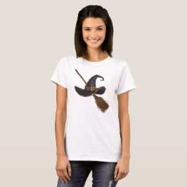 Witch Hat och Broomstick T Shirt