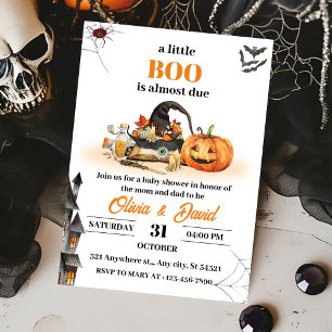 Witch Hat och Haunted House,Halloween Baby Shower Inbjudningar
