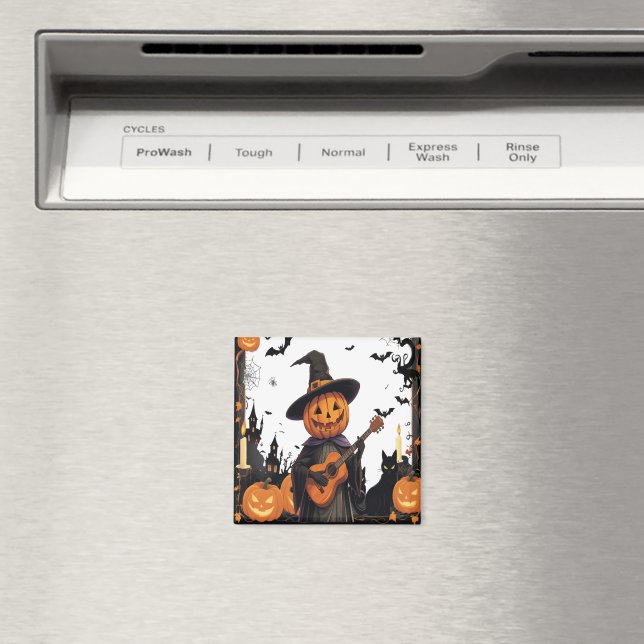 Witch Hat Pumpkin Halloween Vibes Magnet (In Situ (Dishwasher))