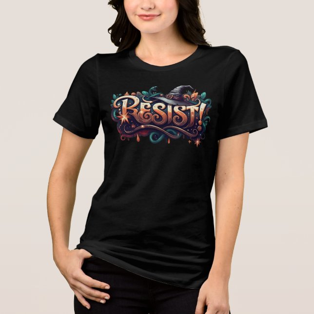 Witch Hat RESIST, Gå med Witch Resistance T Shirt (Framsida)