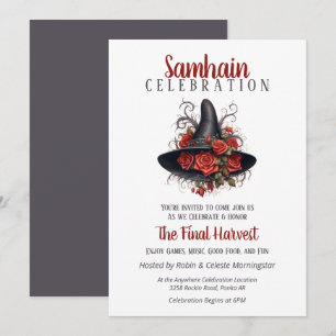 Witch Hat Samhain Harvest Halloween fest Inbjudningar