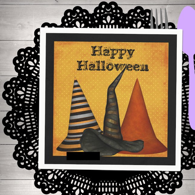 Witch Hats Halloween fest Napkins Pappersservett (Skapare uppladdad)