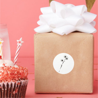 Witch Hazel Inspired Ink Botanical Art on  Runt Klistermärke