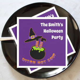 Witch Hett Soppa Funny Halloween-eget namn Pappersservett