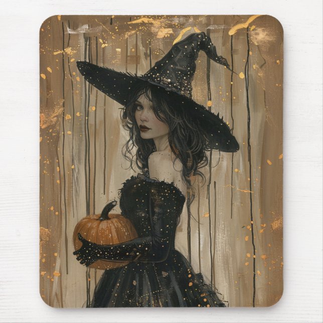 Witch Holding a Pumpkin Musmatta (Framsidan)