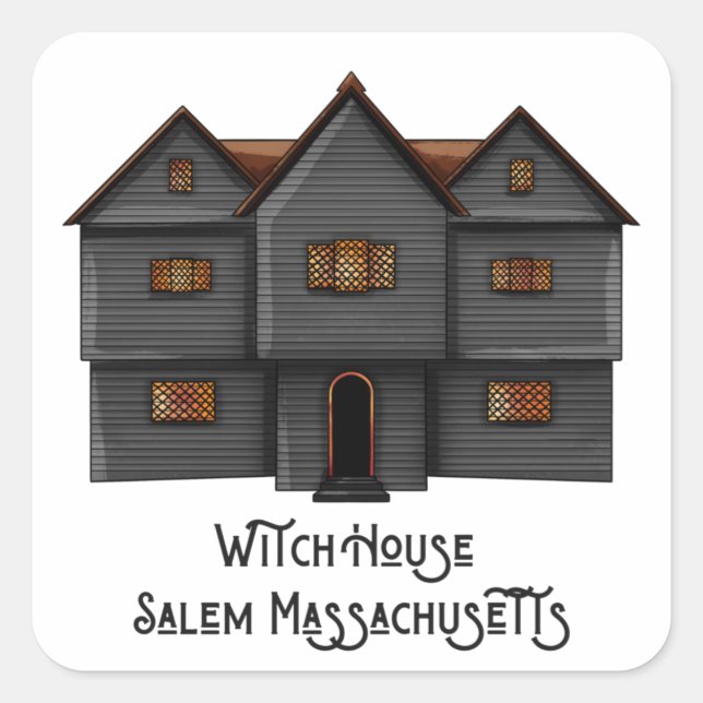 Witch House Salem, Massachusetts Fyrkantigt Klistermärke (Framsida)