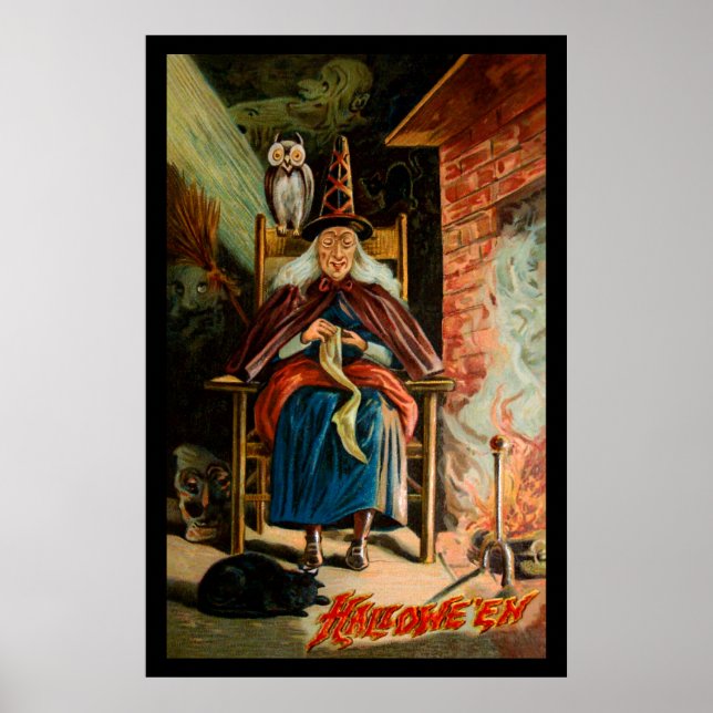 Witch i Fireplace Poster (Framsidan)