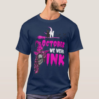 Witch i oktober Bära Rosa Breast Cancer Awaren T Shirt