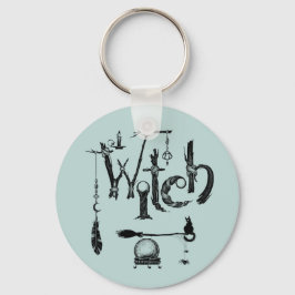 Witch Illustrative old world nature Nyckelring