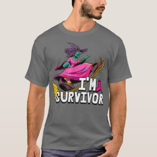 Witch Im A Survivor Halloween Breast Cancer Awaren T Shirt