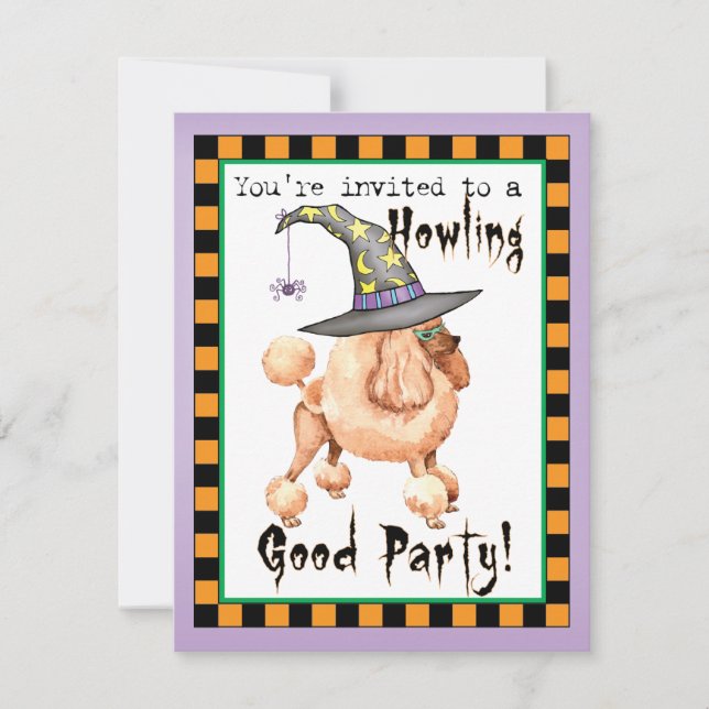 Witch-inbjudan leksak Pudel (Framsida)