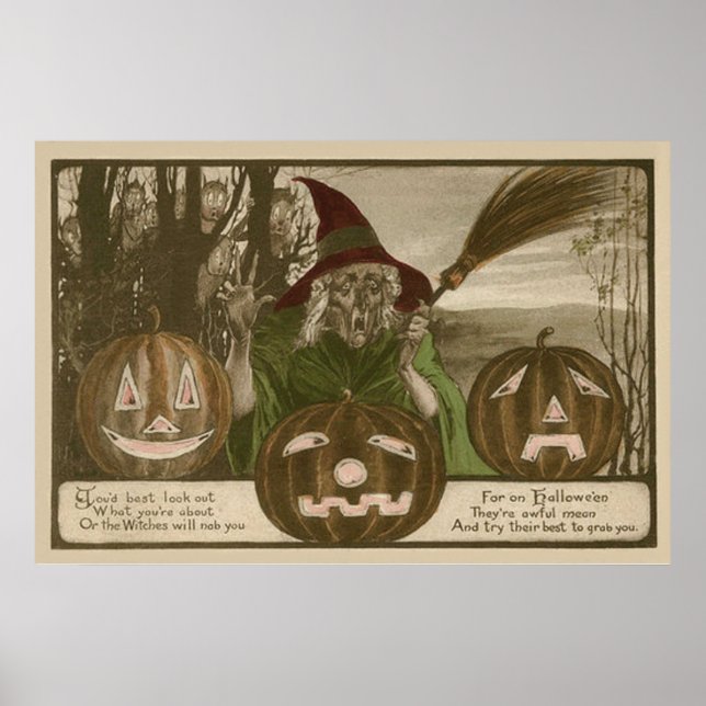 Witch Jack O'Lantern Pumpkin Goblin Poster (Framsidan)