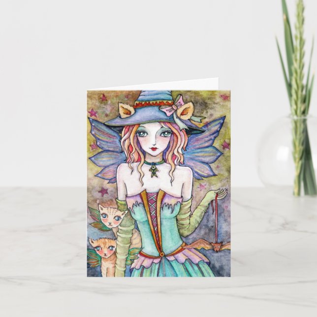 Witch Kattunge Fladdermus * Night Walkers * Blank  Kort (Framsida)