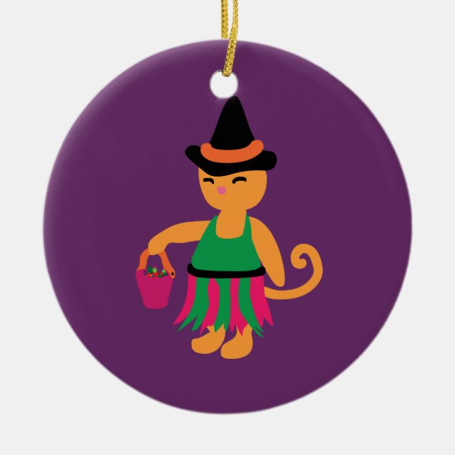 Witch Kattunge Julgransprydnad Keramik (Framsidan)