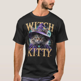 Witch Kattunge T-Shirt: Halloween Cat Lover Tee