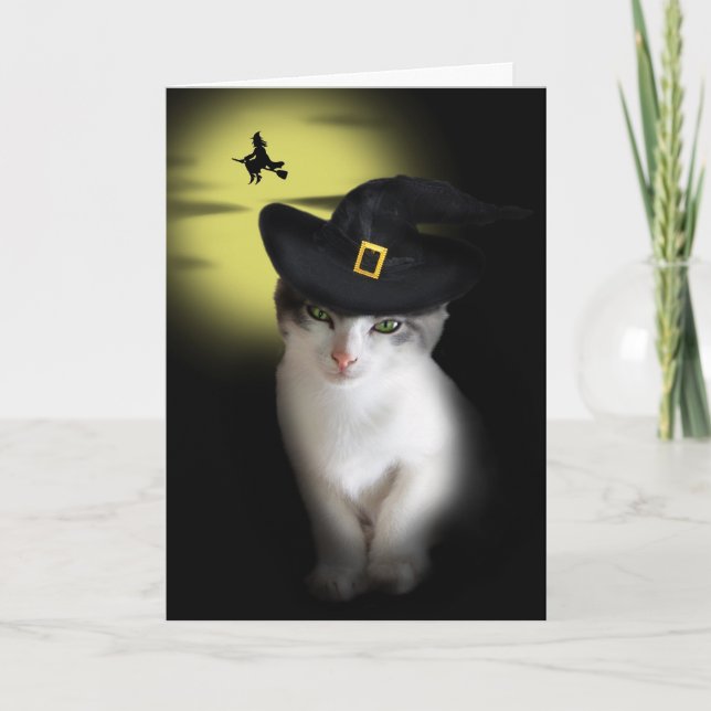 Witch Kitten Greeting Card Kort (Framsida)