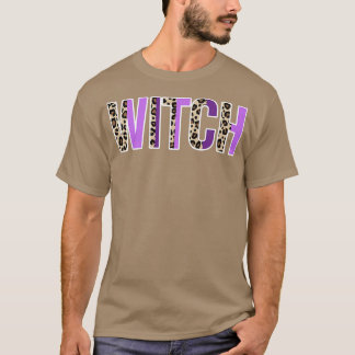 Witch Leopard Design Witches Halloween Costume Des T Shirt