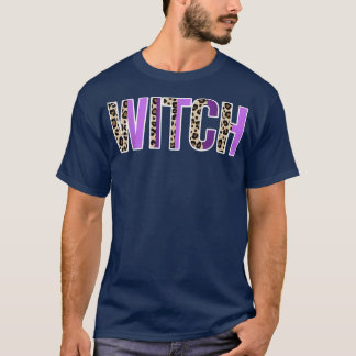 Witch Leopard Design Witches Halloween Costume Des T Shirt