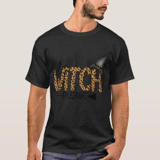 Witch, Leopard Halloween-vän T Shirt