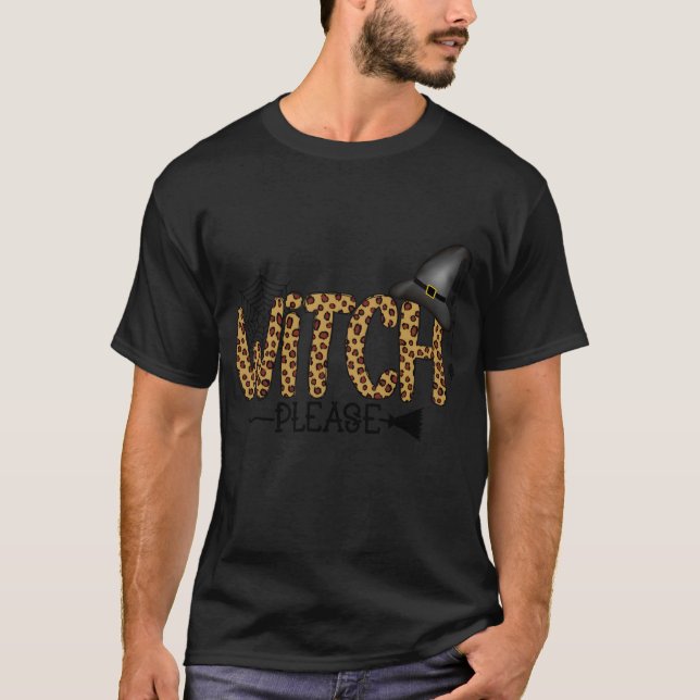 Witch, Leopard Halloween-vän T Shirt (Framsida)