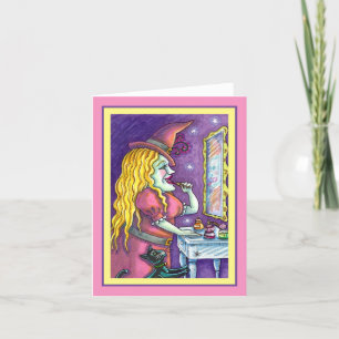 WITCH LIPSTICK, PARFYM & NAGEL POSH, FUNNY Blank Helgkort