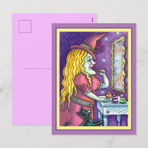 WITCH LIPSTICK, PARFYM & NAGEL POSH, FUNNY CUTE HELG VYKORT