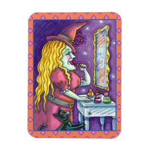 WITCH LIPSTICK, PARFYM & NAGEL POSH, FUNNY CUTE MAGNET