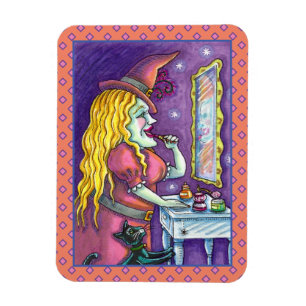 WITCH LIPSTICK, PARFYM & NAGEL POSH, FUNNY CUTE MAGNET