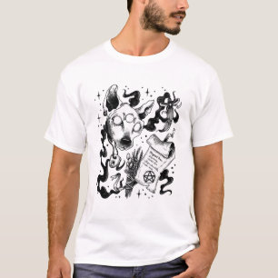 Witch Magic Brew Black and White T-Shirt