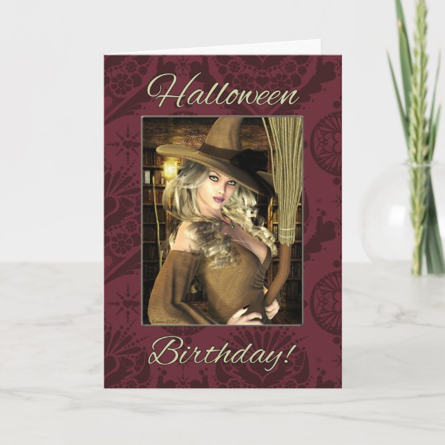 Witch Magic Halloween Birthday Blank Card Kort (Framsida)