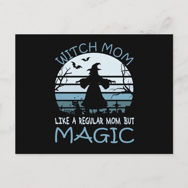 Witch Mamma som ett vanligt Mamma men Magic Vykort (Framsida)