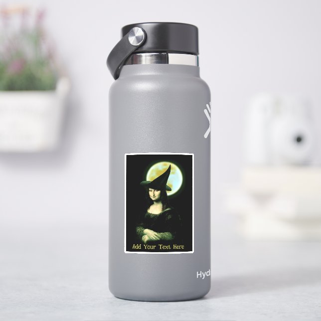 Witch Mona Lisa Halloween Klistermärken (HydroFlask)