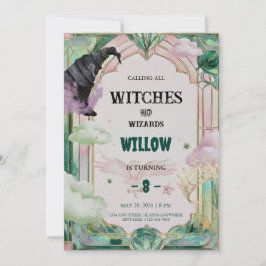 Witch Musical Birthday Invitation Magical Canva Inbjudningar