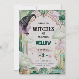 Witch Musical Birthday Invitation Magical Canva Inbjudningar