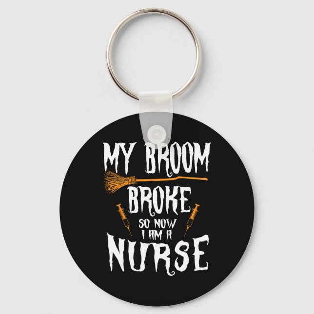 Witch Nurse Funny som säger Costume Easy Halloween Nyckelring (Framsida)