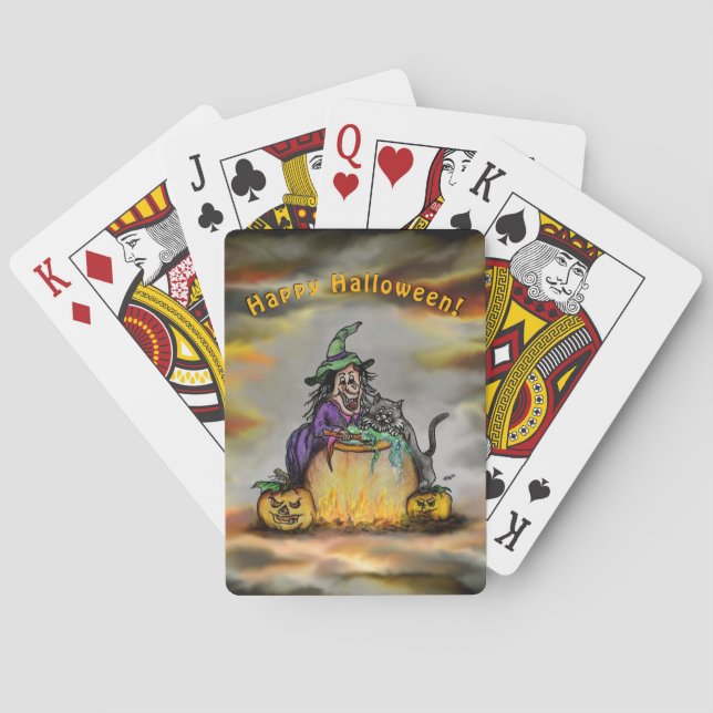 Witch och Black Cat, Happy halloween! Casinokort (Baksidan)