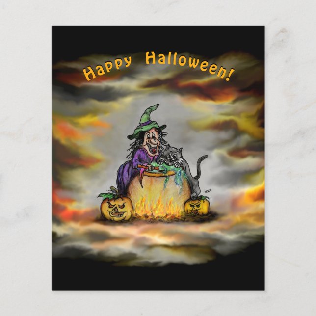Witch och Black Cat, Happy halloween! Flygblad (Framsidan)