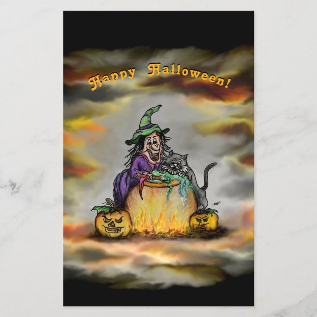 Witch och Black Cat, Happy halloween! Flygblad (Framsidan)
