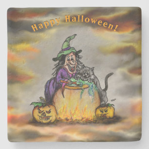 Witch och Black Cat, Happy halloween! Stenunderlägg