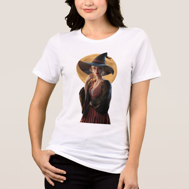 Witch och Full Moon Women's T-Shirt (Framsida)